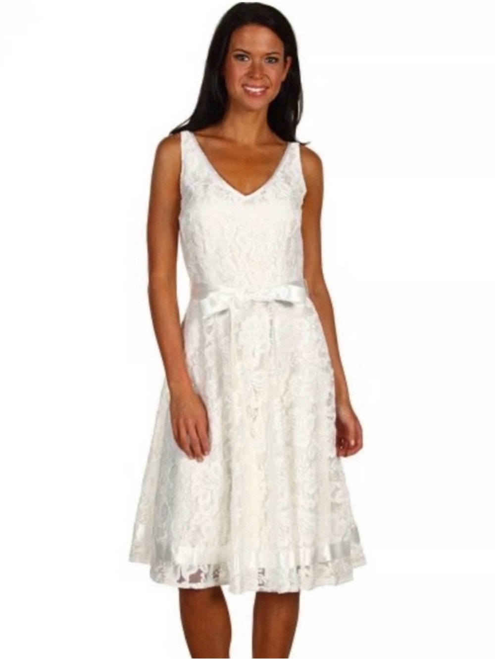 Tahari A-Line Lace Dress // Ivory // 4